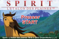 Spirit title screen for GameBoy Advance